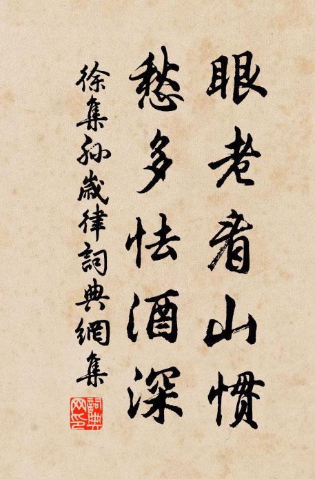 徐集孙眼老看山惯，愁多怯酒深书法作品欣赏