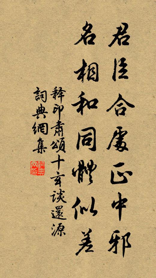 释印肃君臣合处正中邪，名相和同体似差书法作品欣赏