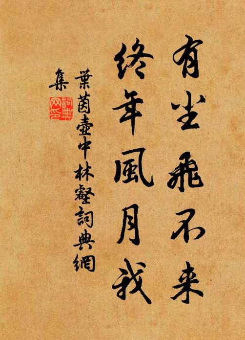 叶茵有尘飞不来,终年风月我书法作品欣赏