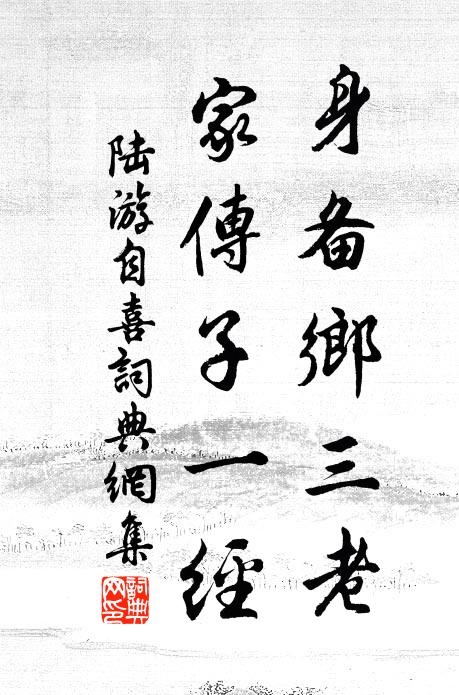 陆游身备乡三老，家传子一经书法作品欣赏