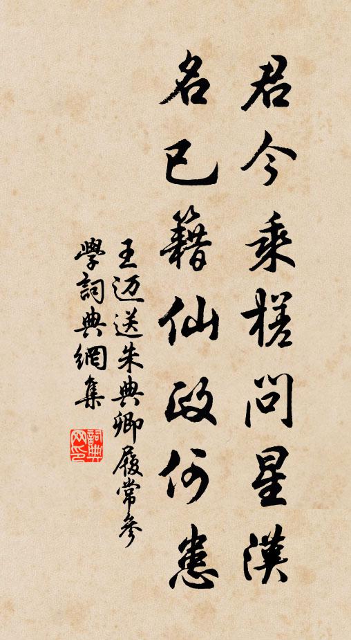 王迈君今乘槎问星汉，名已籍仙政何患书法作品欣赏