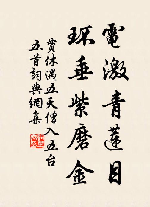 贯休电激青莲目，环垂紫磨金书法作品欣赏