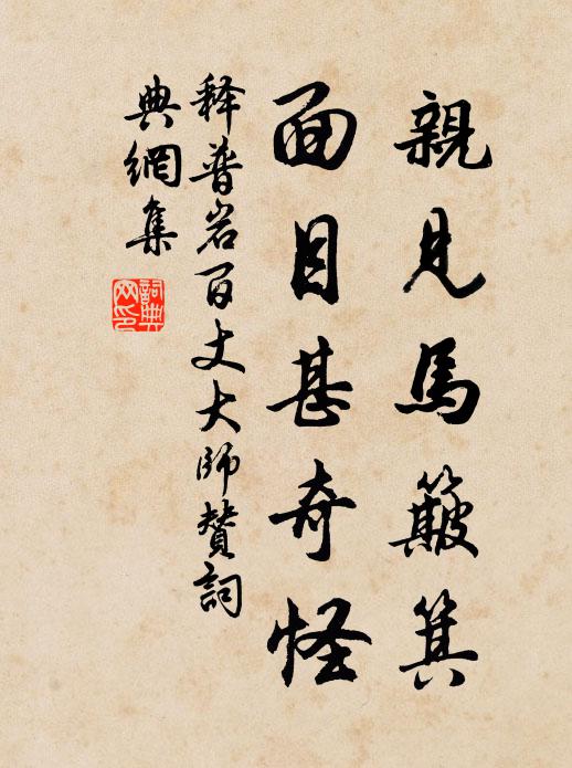 释普岩亲见马簸箕，面目甚奇怪书法作品欣赏