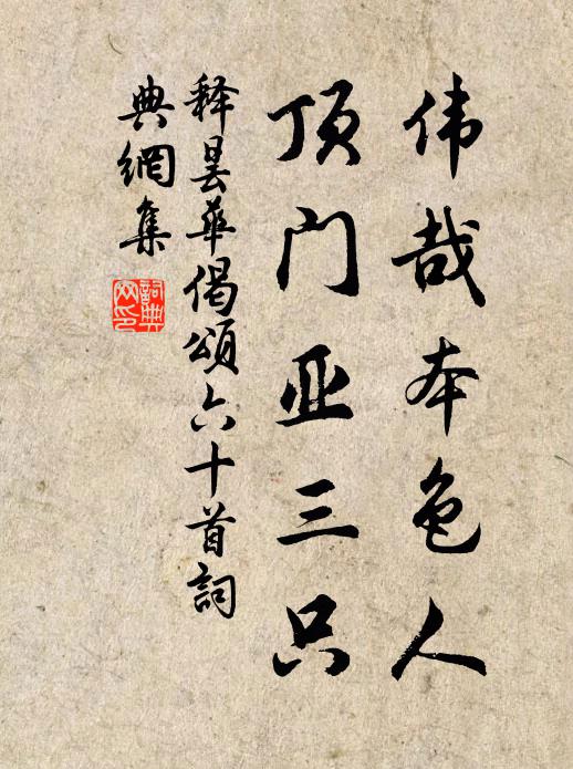 释昙华伟哉本色人，顶门亚三只书法作品欣赏