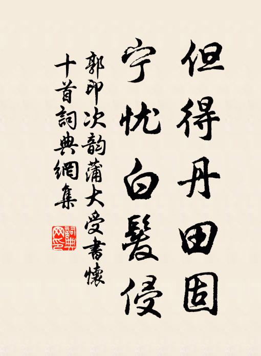 郭印但得丹田固，宁忧白发侵书法作品欣赏