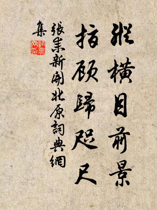 张耒纵横目前景，指顾归咫尺书法作品欣赏