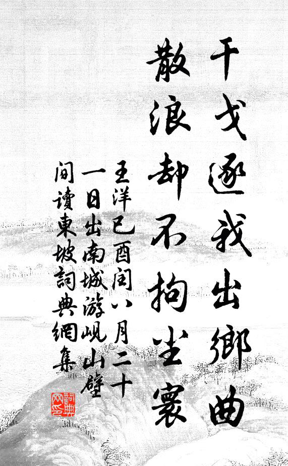 王洋干戈逐我出乡曲，散浪却不拘尘寰书法作品欣赏