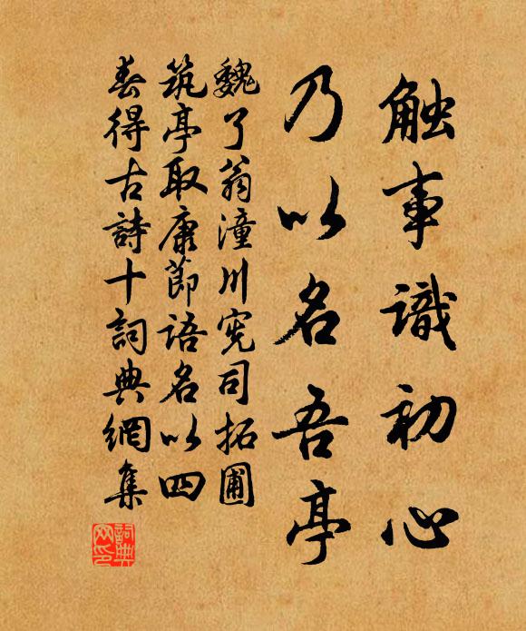 魏了翁触事识初心，乃以名吾亭书法作品欣赏