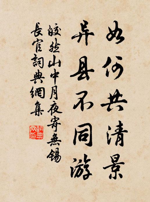 皎然如何共清景，异县不同游书法作品欣赏