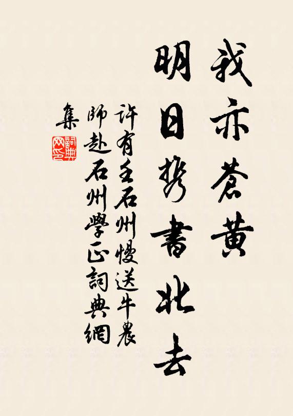 许有壬我亦苍黄，明日携书北去书法作品欣赏