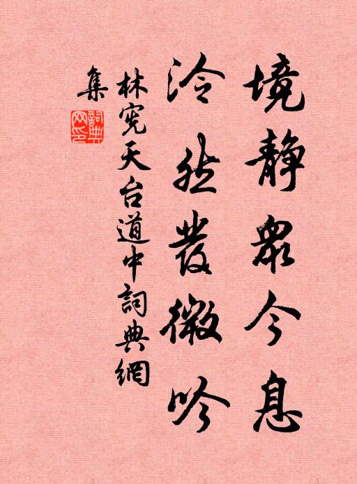 林宪境静众今息，泠然发微吟书法作品欣赏