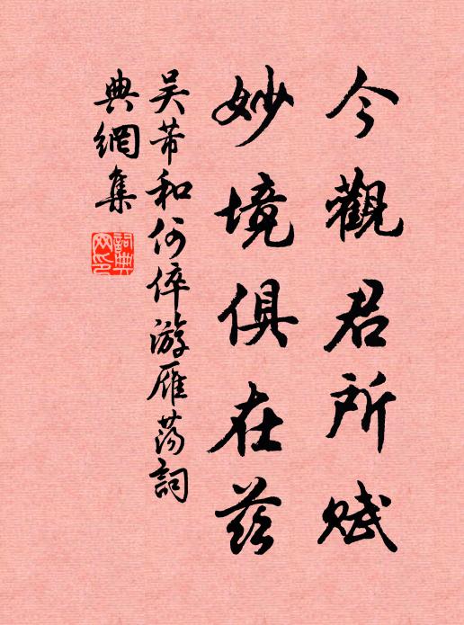 吴芾今观君所赋,妙境俱在兹书法作品欣赏