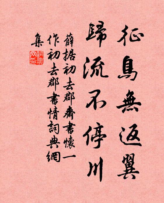 薛据征鸟无返翼，归流不停川书法作品欣赏