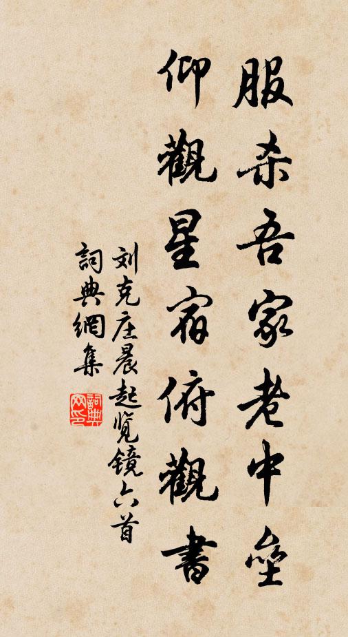 刘克庄服杀吾家老中垒，仰观星宿俯观书书法作品欣赏