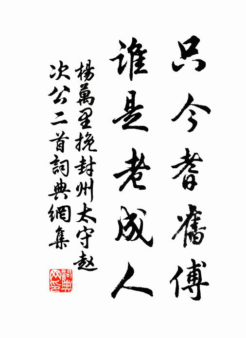 杨万里只今耆旧傅，谁是老成人书法作品欣赏