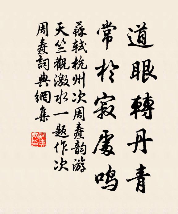 苏轼道眼转丹青，常于寂处鸣书法作品欣赏