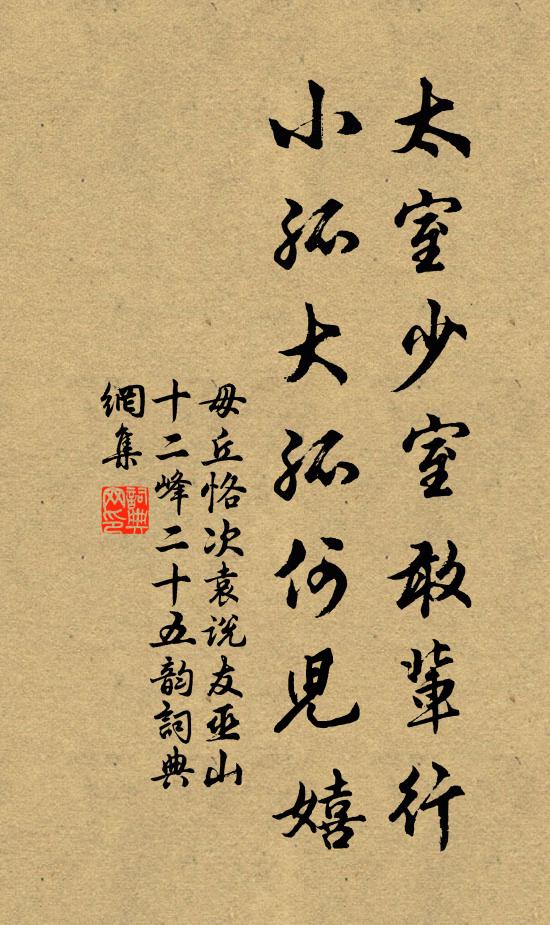 毋丘恪太室少室敢辈行，小孤大孤何儿嬉书法作品欣赏