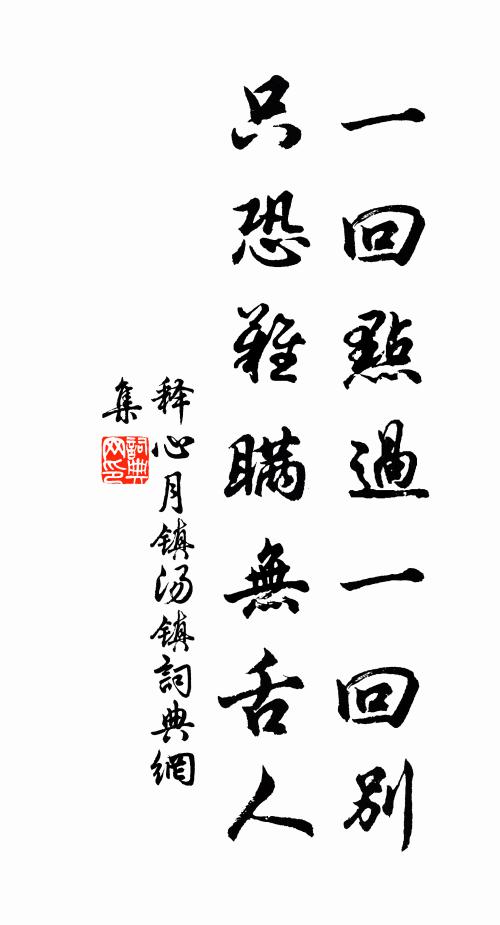 释心月一回点过一回别，只恐难瞒无舌人书法作品欣赏