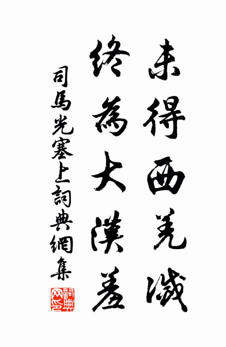 司马光未得西羌灭，终为大汉羞书法作品欣赏