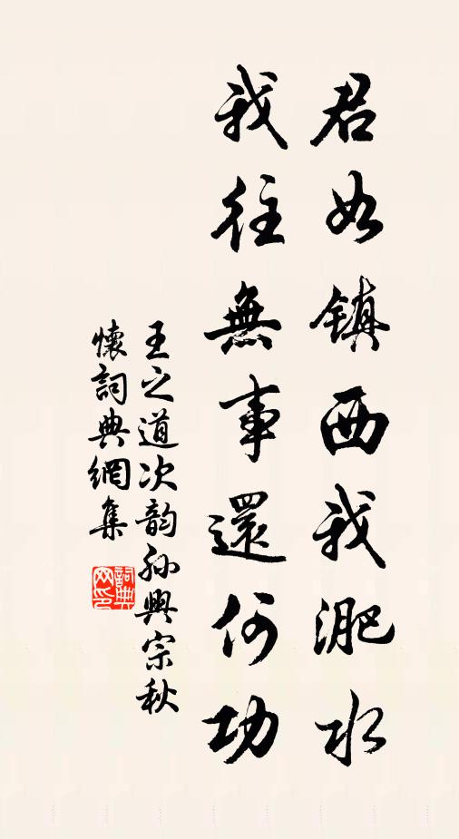 王之道君如镇西我淝水，我往无事还何功书法作品欣赏
