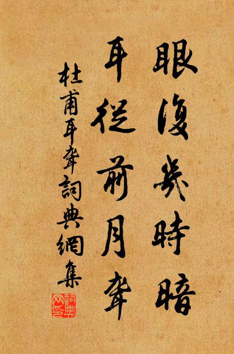 杜甫眼复几时暗，耳从前月聋书法作品欣赏