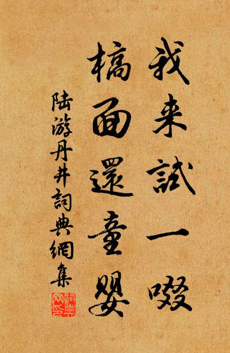 陆游我来试一啜，槁面还童婴书法作品欣赏