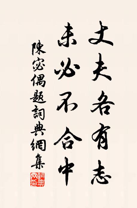 陈宓丈夫各有志，未必不合中书法作品欣赏