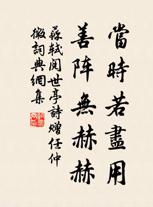 苏轼当时若尽用，善阵无赫赫书法作品欣赏