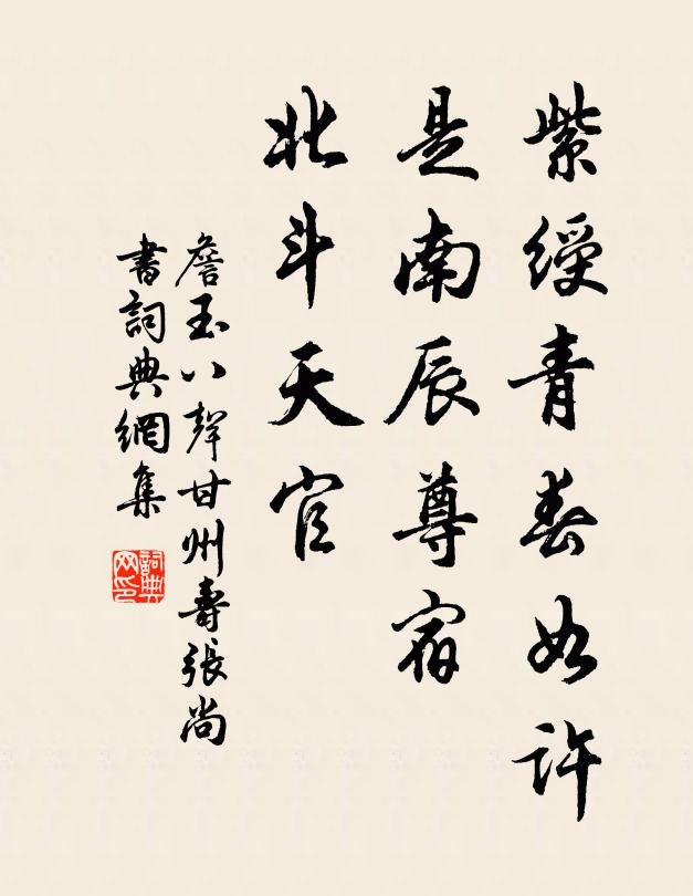 詹玉紫绶青春如许，是南辰尊宿，北斗天官书法作品欣赏