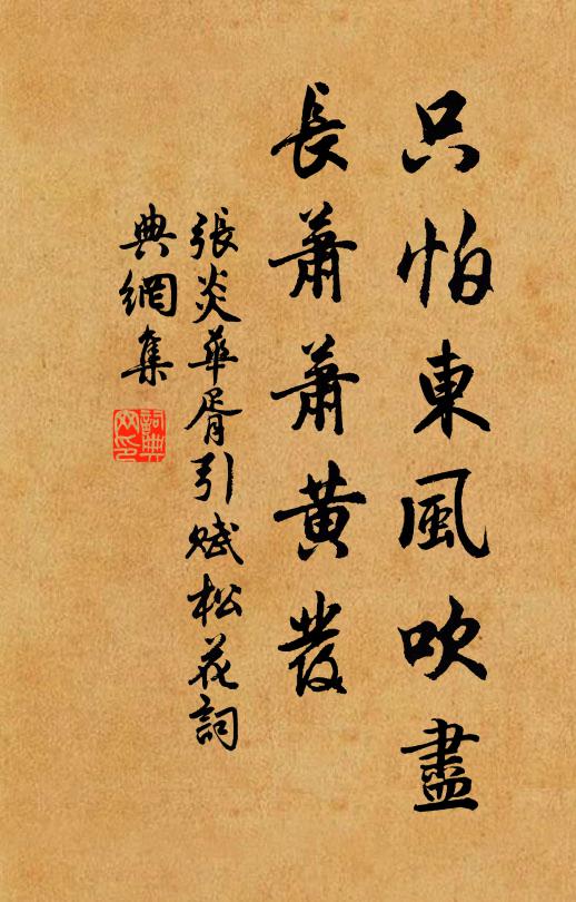 张炎只怕东风吹尽，长萧萧黄发书法作品欣赏