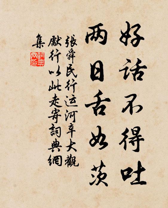 张舜民好话不得吐，两日舌如茨书法作品欣赏