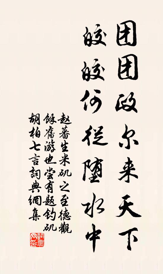 赵蕃团团政尔来天下，皎皎何从堕水中书法作品欣赏