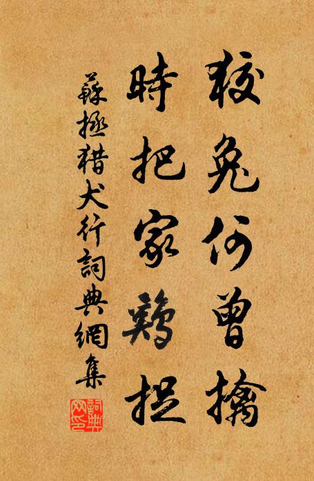 苏拯狡兔何曾擒，时把家鸡捉书法作品欣赏