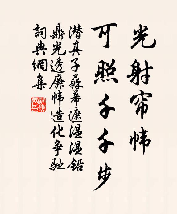 潜真子光射帘帏，可照千千步书法作品欣赏
