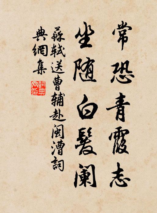 苏轼常恐青霞志，坐随白发阑书法作品欣赏