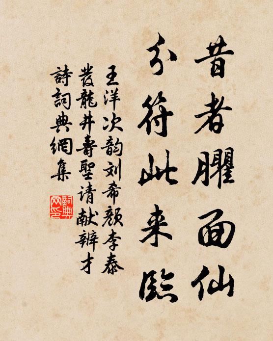 王洋昔者臞面仙，分符此来临书法作品欣赏