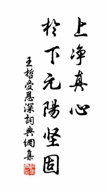 王哲上净真心，於下元阳坚固书法作品欣赏