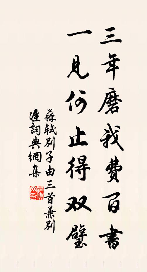 苏轼三年磨我费百书，一见何止得双璧书法作品欣赏