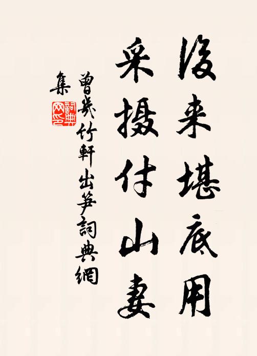 曾几后来堪底用，采摄付山妻书法作品欣赏