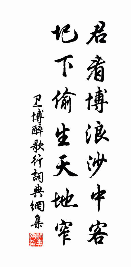 卫博君看博浪沙中客，圯下偷生天地窄书法作品欣赏