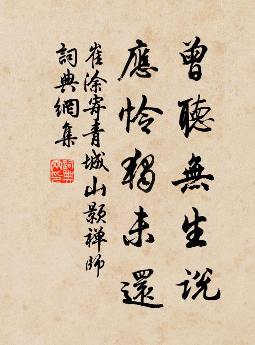 崔涂曾听无生说，应怜独未还书法作品欣赏