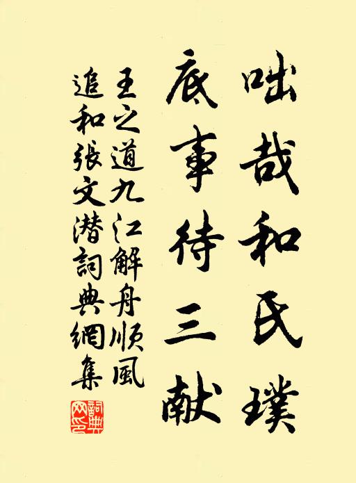 王之道咄哉和氏璞，底事待三献书法作品欣赏