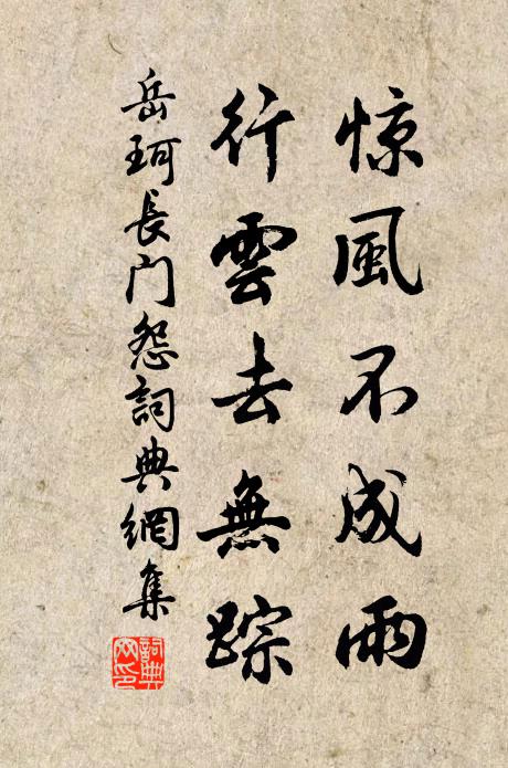 岳珂惊风不成雨，行云去无踪书法作品欣赏