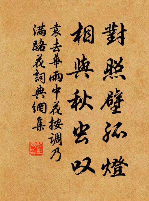 袁去华对照壁孤灯，相与秋虫叹书法作品欣赏