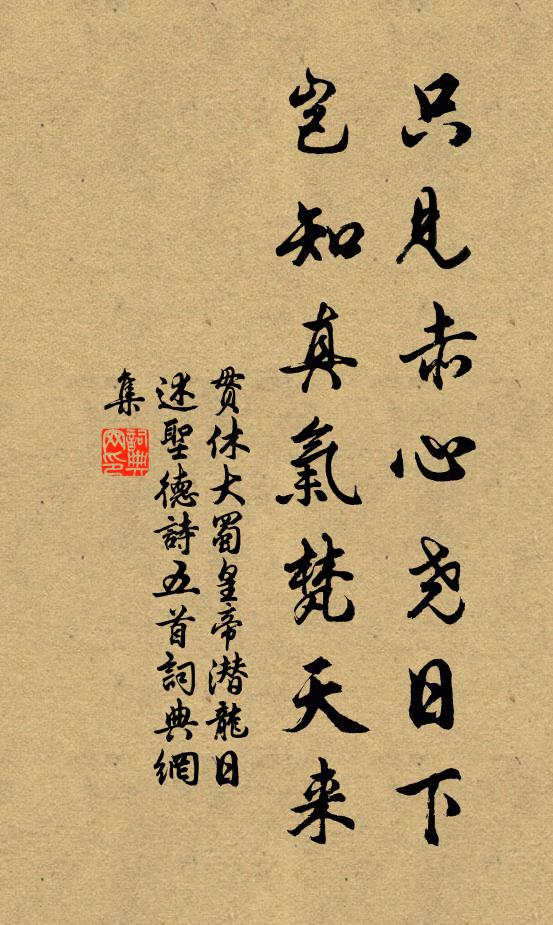 贯休只见赤心尧日下，岂知真气梵天来书法作品欣赏
