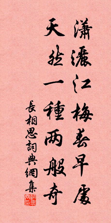 佚名潇洒江梅春早处，天然一种两般奇书法作品欣赏