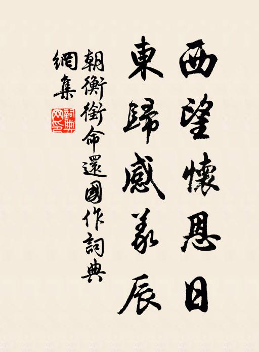 朝衡西望怀恩日，东归感义辰书法作品欣赏