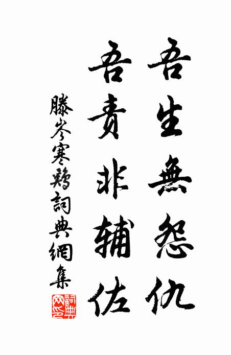滕岑吾生无怨仇，吾责非辅佐书法作品欣赏