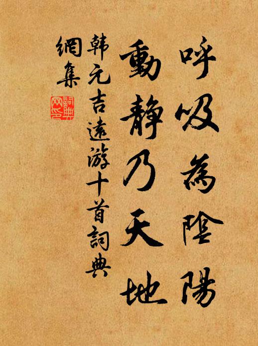 韩元吉呼吸为阴阳，动静乃天地书法作品欣赏