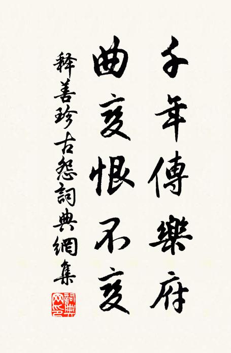 释善珍千年传乐府，曲变恨不变书法作品欣赏
